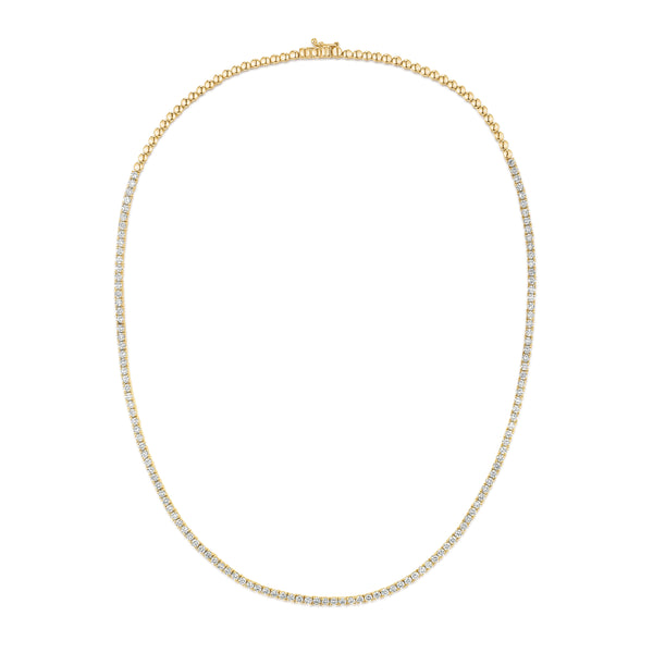 5.00ct Lab Diamond Tennis Necklace 3/4 Set in 9K Gold G/VS